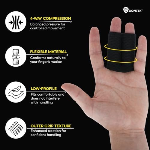 LIONTEK Double Flow Finger Sleeve V3 Pair — Joint Support & Compression for Activity, BJJ, Fitness, Volleyball, Basketball, and More (X-Small) - Image 2