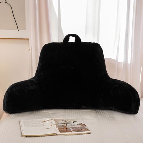 A Nice Night Black Reading Pillow, 17" Bed Wedge Pillows with Arms - Image 3