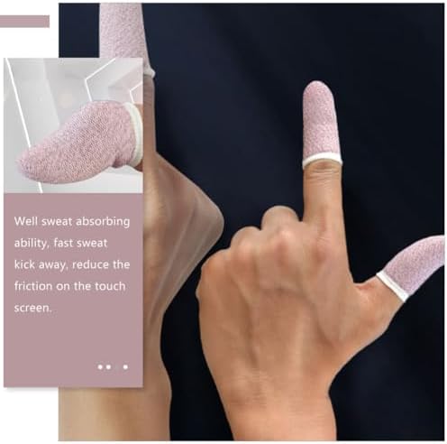 CHILDWEET Gaming Finger Sleeves 10 Pack Anti-Slip Sweat-Resistant Thumb Sleeves Finger Protectors for Gaming on Mobile Phones Lightweight Touch Screen Covers - Image 2