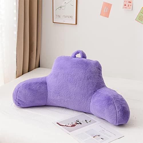 A Nice Night Lightpurple Reading Pillow, 17" Bed Wedge Pillows with Arms by ANICENIGHT