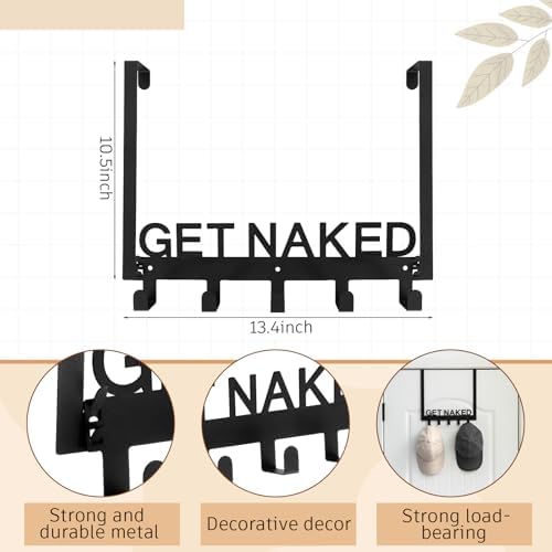 Reallnaive Get Naked Over The Door Hooks Funny Bathroom Decor - Image 2