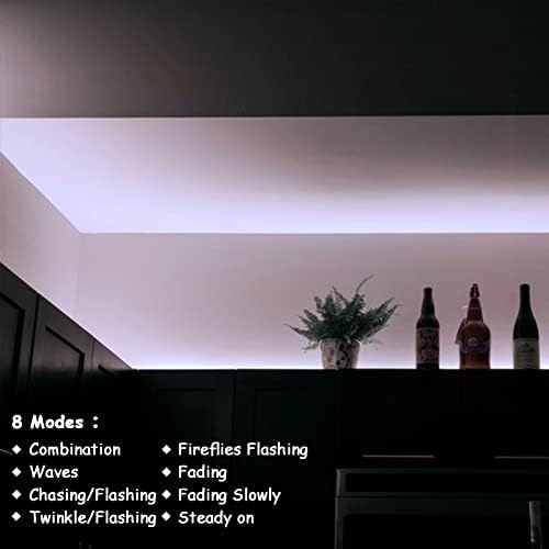 echosari Strip Lights Battery Operated, 16.5Ft 150 LED 2835 SMD Closet Strip Lights with Remote for Bedroom, Kitchen, Cabinet Décor (Cool White) - Image 6