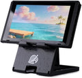 Tscope Foldable Switch Stand for Nintendo Switch/Switch 2/Lite/OLED, Adjustable Compact Portable Holder, Cute Leaf Design Gaming Stand Accessories (Black) by Tscope