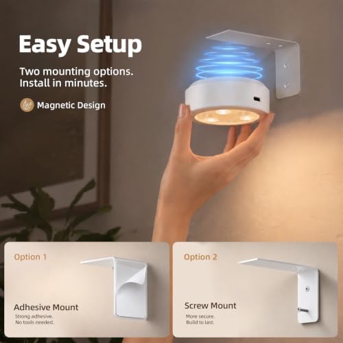 EZVALO Picture Lights for Wall, Rechargeable Battery Magnetic Poster Lights with 3 Color Temps & 12 RGB, Remote Dimmable Timer Light, Wall Decor Light for Art Display (6 Pack with Charging Station) - Image 7