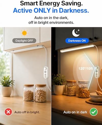 Motion Sensor Dimmable Under Cabinet Lighting, 4500K 12-inch 2 Pack - Image 3