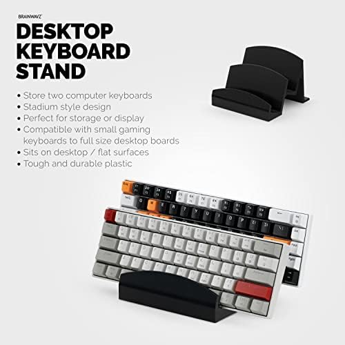 BRAINWAVZ Dual Desktop Keyboard Stand & Holder, Organize Your Desk, Reduce Clutter, Suitable for All Size Keyboards (DK01) - Image 3
