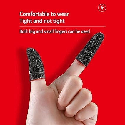 1 Pair Purple Mobile Phone Games Gaming Finger Sleeve Breathable Fingertips Finger Cover Sweatproof Anti-Slip Fingertip Cover for Mobile Game Cell Phone Gaming Finger Sleeves - Image 3