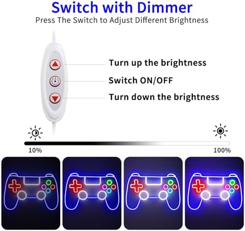 Gamepad Neon Sign - Dimmable USB Powered LED Light - Image 2