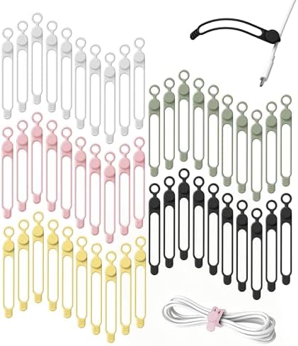 50Pcs Silicone Cable Ties, Cord Organizer Cable Management-Multi by ELECTRONICSORGANIZATION