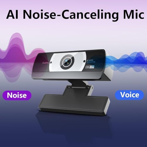 4K Webcam for PC - 4K Ultra HD Computer Camera with PDAF Autofocus, AI Noise-Canceling Mic, USB Plug & Play, 80° FOV & Auto Lighting Correction for Laptop & Desktop (Social Streaming Video Call​)​ - Image 5