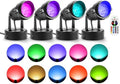 ZUCKEO LED Spot Lights Indoor RGB Up Lights with Remote, 120V 10W Uplighting Indoor Spotlight Plug in, 4.92FT Code Accent Flood Light Color Changing Landscape Lighting for Christmas Halloween(4Pack) by ZUCKEO
