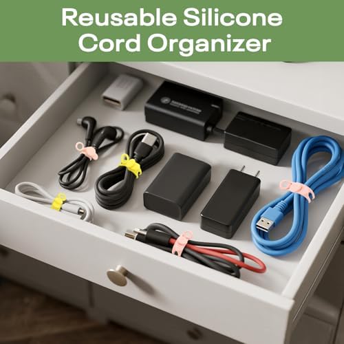 Silicone Cable Ties Reusable, 3 Sizes Cord Organizer Ties - Image 2