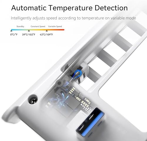 KIWIHOME Cooling Fan for PS5 Slim, Larger 3-Fan with Auto Speed USB3.0 - Image 5
