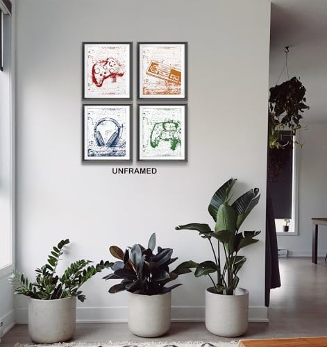 Retro Video Game Gaming Poster Prints for Home Boys Room Playroom Decor,Black And White Video Game Decorations Prints Wall Art Unframed 4pcs 8x10inches,Gift for Gamer Boys Gaming Love (8×10 inc) - Image 3