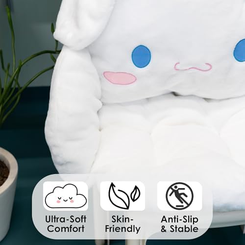 Juju White Kawaii Cushion - Kawaii Room Decor - Seat Cushions for Office Chairs - Office Chair Cushions - Car Seat Cushion - Gaming Room Decor - Gaming Desk Accessories Floor Pillow (White) - Image 2