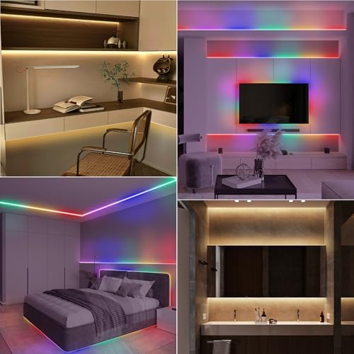 echosari LED Strip Lights Battery Operated, 10Ft 108 LED Dual Color Changing Strip Lights with Remote Cuttable Adhesive Lights Strip for Bedroom Party Decoration (Warm White & Multicolor) - Image 2