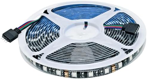12V RGB LED Strip Lights, 16.4ft Black PCB Board 5050 IP65 Waterproof 300 LEDs Color Changing String Light Strips for Bedroom, Kitchen Decoration - Image 2