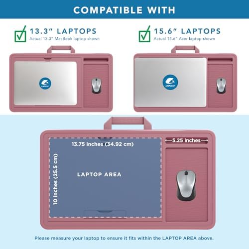 LAPGEAR Ergonomic Pro Lap Desk – Dusty Rose, Fits 15.6" Laptops - Image 3