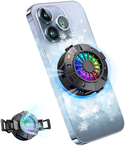2-in-1 Magnetic & Clip-On Phone Cooler – Semiconductor-Powered Gaming Cell Phone Cooling Fan Radiator for iPhone/Android/iPad/Tablet – Ideal for Gaming, Video Calls, Live Broadcasting, and Vlog by Jremreo