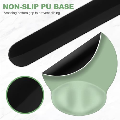 AIMSA Mouse Pad with Wrist Rest Support, Keyboard Wrist Rest Set, Ergonomic Memory Foam Mousepad for Computer Keyboard, Easy Typing and Pain Relief, Green - Image 6