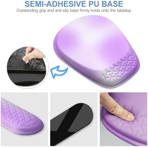 Mouse Pad with Wrist Rest, Comfortable Memory Foam Wrist Rest for Computer Keyboard, Ergonomic Mouse Pad Set for Easy Typing & Pain Relief - Gradient Purple - Image 4