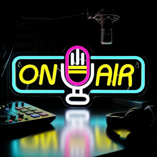 Live On Air Neon Sign – LED ON AIR Light for Podcast Studio, Recording Studio & Gaming Setup, USB Powered Neon Wall Sign for Streamers, Gamers & Content Creators by MuShangLiving