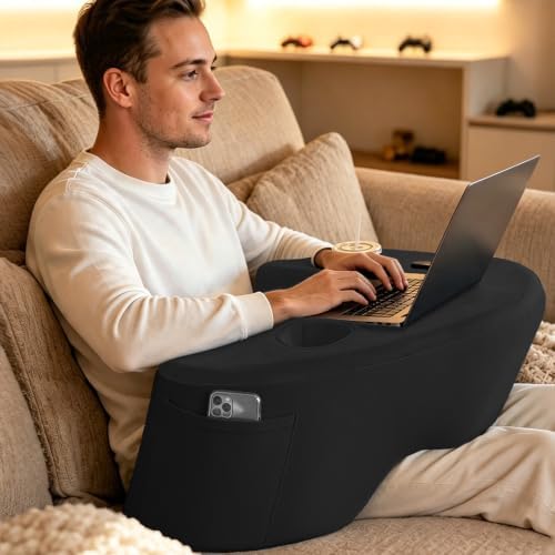 Lap Desk Pillow for Laptop, Large Gaming Pillow for Adult, Black by Unknown