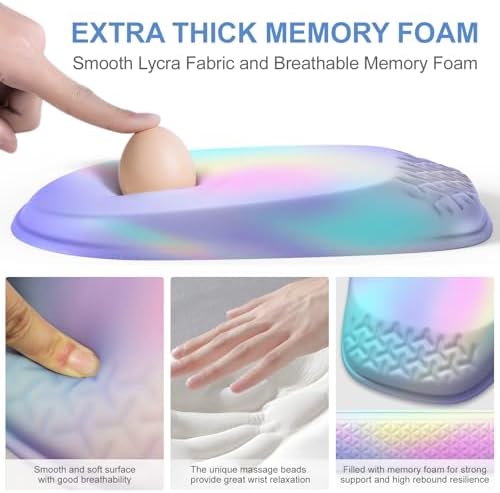 Ergonomic Mouse Pad with Wrist Rest, Memory Foam Support for Office - Image 3