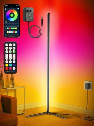 RIYO LED Corner Floor Lamp App Remote Control Music Sync Ambient Lamp by RIYO
