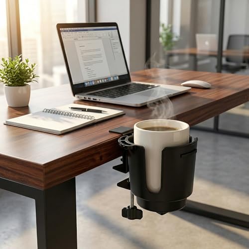 Large Desk Cup Holder Clamp with Metal Mount for 3.26" Water Coffee Bottles - Image 6