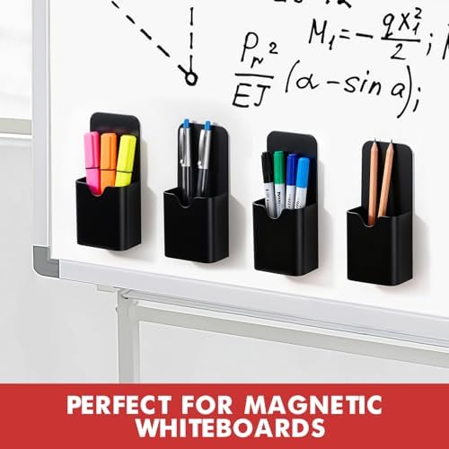 BEYGORM Magnetic Pen Holder for Refrigerator, Pencil Cup Organizer (Black) - Image 4