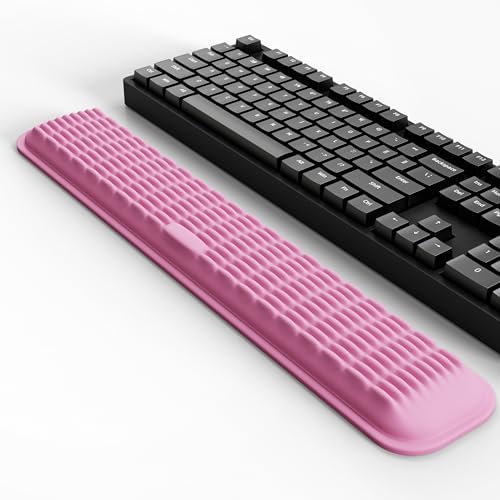 MEKASS Keyboard Wrist Rest, Soft Memory Foam Wrist Support for Keyboard, Keyboard Hand Rest Pad for Wrist Pain Relief, Keyboard Wrist Guard for Long Hours of Work, Gaming, Studying（Pink） by Mekass