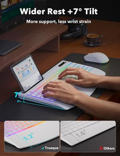 Trueque Wireless Keyboard and Mouse Combo, 4000mAh Battery, Wrist Rest - Image 3