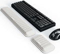 MEKASS Ergonomic Wrist Rest for Keyboard and Mouse, Soft Memory Foam Keyboard Wrist Rest Set with Non-Slip Silicone Base, Easy Typing, Pain Relief, Comfort for Office, Work, Gaming (White) by Mekass