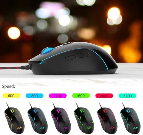 MageGee GT838 Gaming Keyboard and Mouse Combo, 104 Keys RGB Backlit Quiet Wired Keyboards for Laptop PC MAC, with Number Pad, Metal Panel, Anti-Ghosting, White Black - Image 3