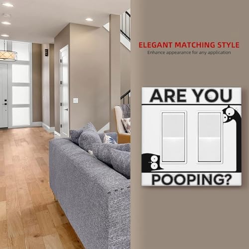Decorative Outlet Covers Funny Bathroom Art with Are You Pooping Sign 2 Gang Light Switch Cover Plate Double Rocker Wall Plate Gfci Switch Plate Covers Plug Faceplate for Country Decor - Image 7