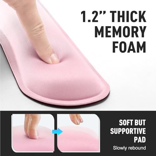 Gimars Upgrade Enlarge Silky Gel Memory Foam Keyboard Wrist Rest, Wrist Rest for Computer Keyboard, Ergonomic Mouse pad Rests for Typing Pain Relief, Wrist Support for Office, Gaming, Pink Gradient - Image 7