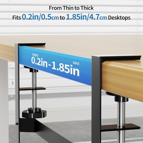 Yecaye Metal Under Desk Cable Management Tray, Clamp-On Desk Shelf - Image 4
