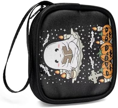 Halloween Ghost Pumpkin Portable Wireless Headphone Case, Earphone Storage Bag Carrying Case, Earbud Holder with Handle - Image 3