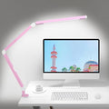 Micomlan Architect Desk Lamp with Clamp, Led Desk Lamp with Dual Light Bars and Adjustable Swing Arm, Clip-on Stepless Dimming Table Light Computer Lighting for Home Office Sewing Painting Hobby by Micomlan
