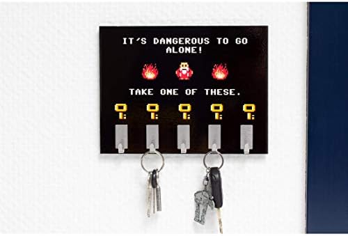 getDigital Dangerous to Go Alone Key Rack - Geeky Home and Office Decor Wall-Mounted Key Holder with 5 Metal Hooks - 21 x 16 cm - Image 2