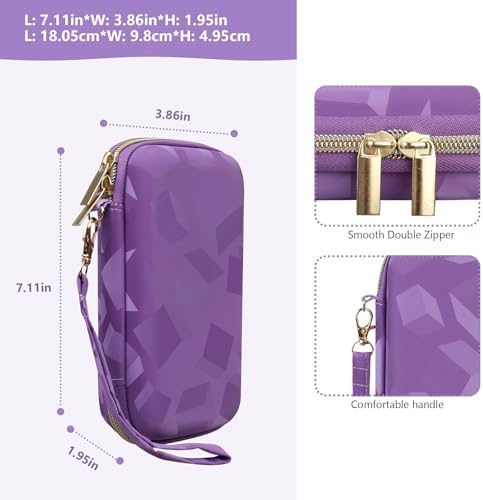 Supmay Hard Travel Case for My Arcade Data East Pocket Player, Portable Video Game System Handheld Game Protection Case with Mesh Pocket for Batteries and USB-C Cable, Purple - Image 3