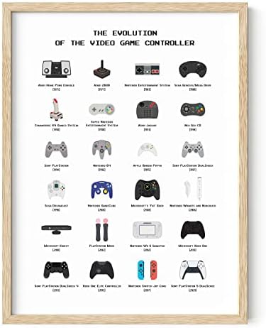 HAUS AND HUES Video Game Poster for Teen Boys - Gamer Wall Decor for Boys Bedroom Posters, Gaming Poster for Gamer Room Decor (Beige Frame, 12x16) by HausandHuesArtPrints