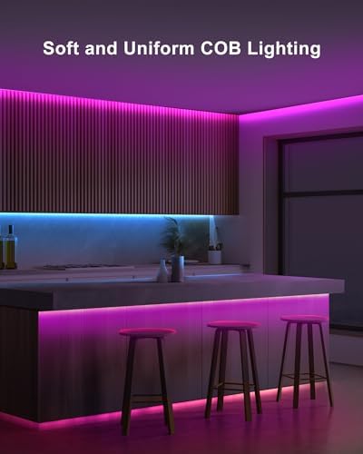 Tatazone 4.92ft Bluetooth RGB COB Led Strip Lights with Remote, Dimmable Smart App Led COB Light Strip, Color Changing Music Sync, Indoor RGB Led Lights for Bedroom, Home Decor, Party - Image 2