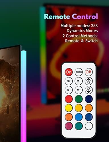 JUSJUBR 2PC RGB Under Monitor Light, Gaming Light with 353 Color Modes, LED Desk Light with Remote Control for Room/Monitor/PC Gaming Setup - Image 3