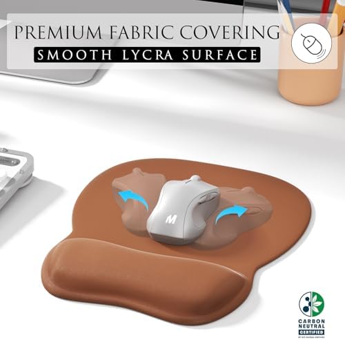 MROCO Ergonomic Mouse Pad with Gel Wrist Rest, 9.4 x 8.1 in, Coffee Brown - Image 2