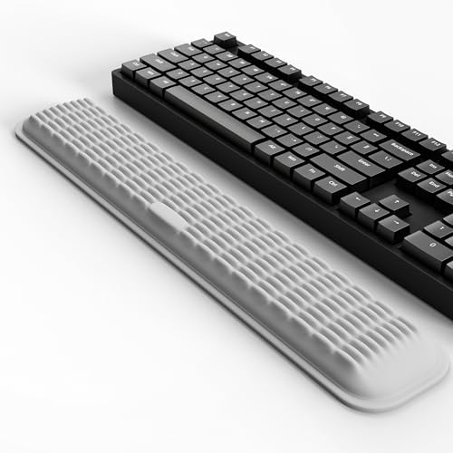 MEKASS Keyboard Wrist Rest - Soft Memory Foam Wrist Support for Long Hours of Work, Gaming, Studying (Light Gray) - Image 2
