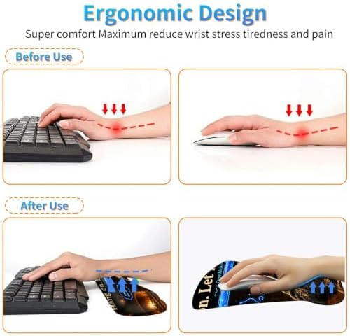 3-in-1 Ergonomic Memory Foam Keyboard Wrist Rest Pad Set, Raccoon - Image 5