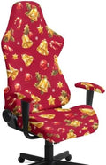Christmas Bells Gaming Chair Covers Set of 4 Christmas Candy Computer Game Chair Seat Slipcover with Arm Rest Non Slip Red Office Chairs Protective Slipcovers for Office, Home by Merkmak