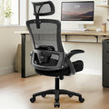 NEO CHAIR Office Desk Chair with Ergonomic High Back Mesh Headrest, Black | Adjustable Headrest and Lumbar Support with Flip-Up Armrests Designed for Extended Sitting Comfort While Saving Space by NEOCHAIR